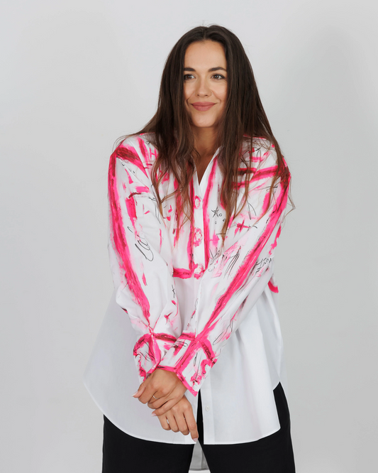 Cămașă damă open back "Paint it pink"