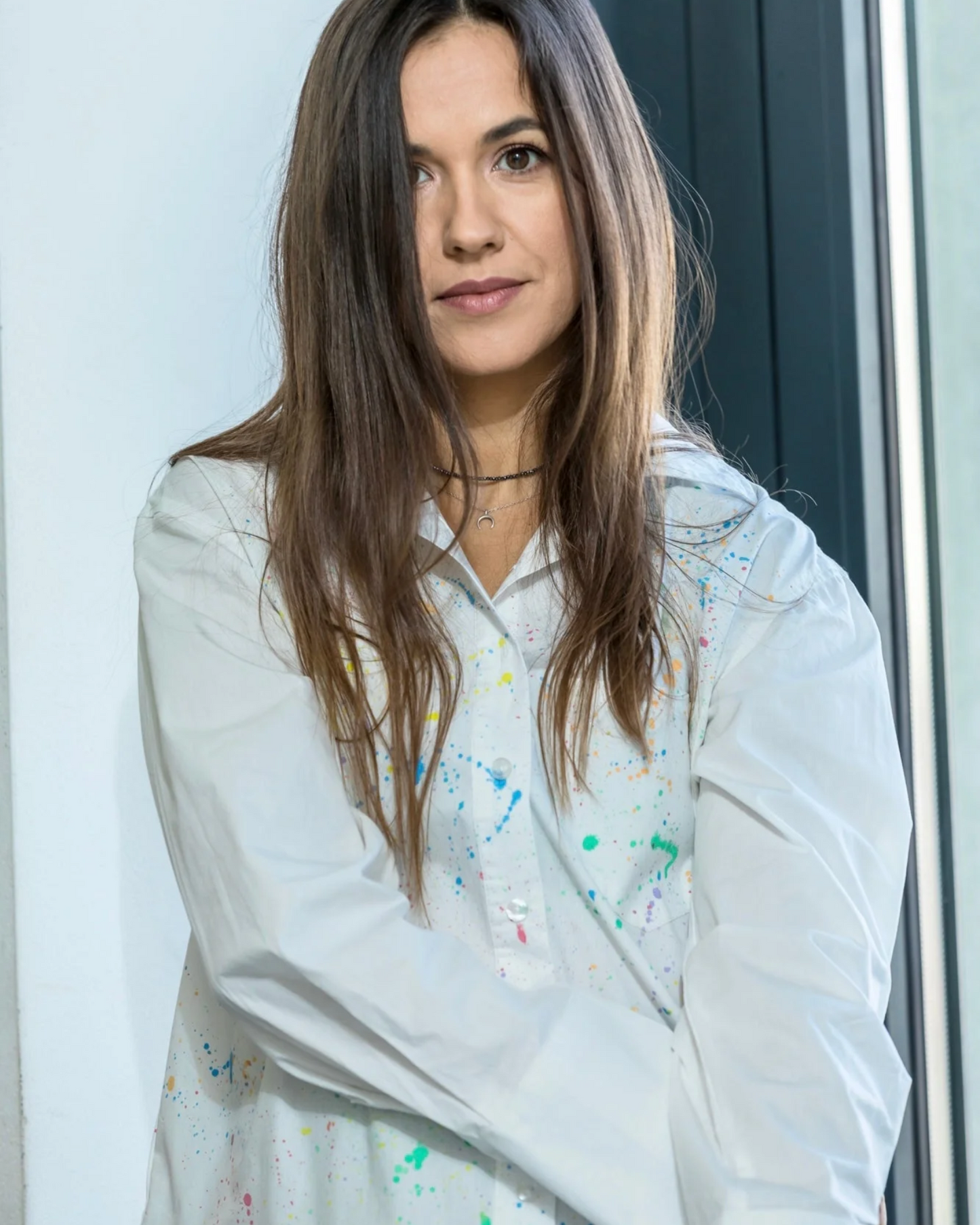 Women's hand-painted shirt "Paint splash"