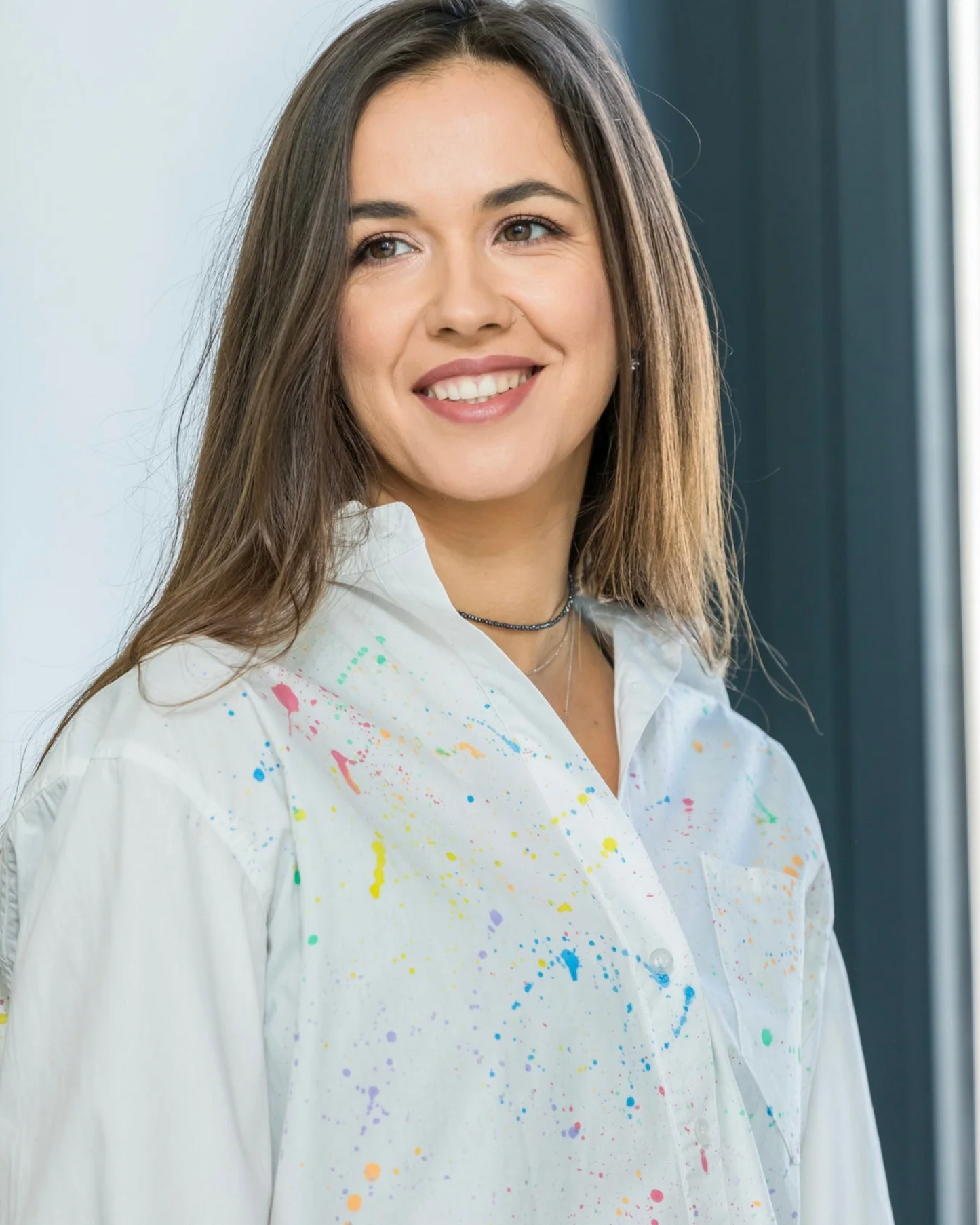 Women's hand-painted shirt "Paint splash"