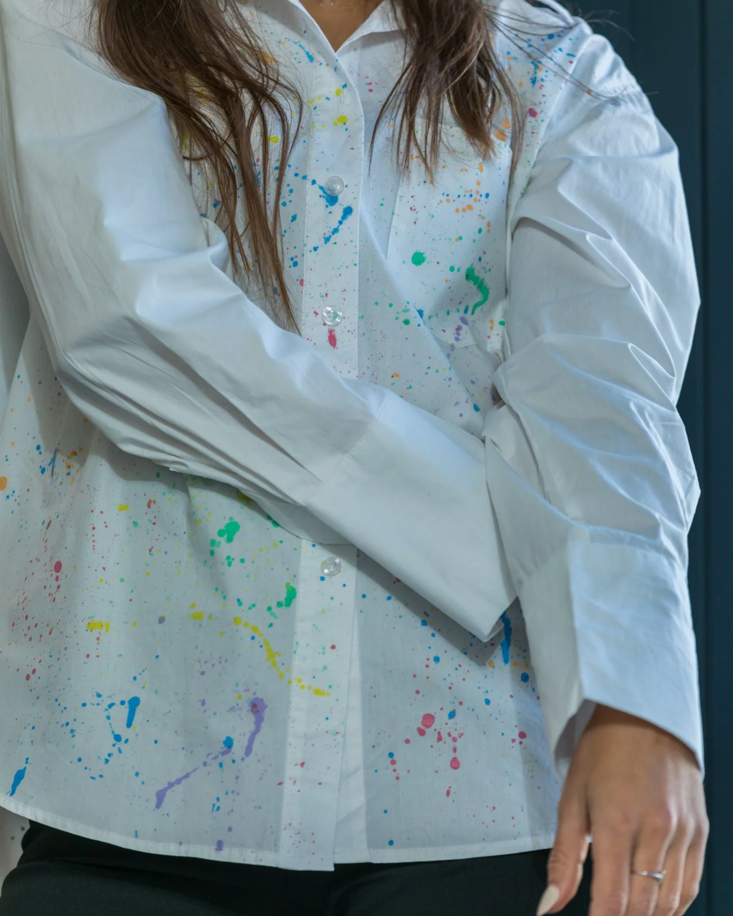 Women's hand-painted shirt "Paint splash"