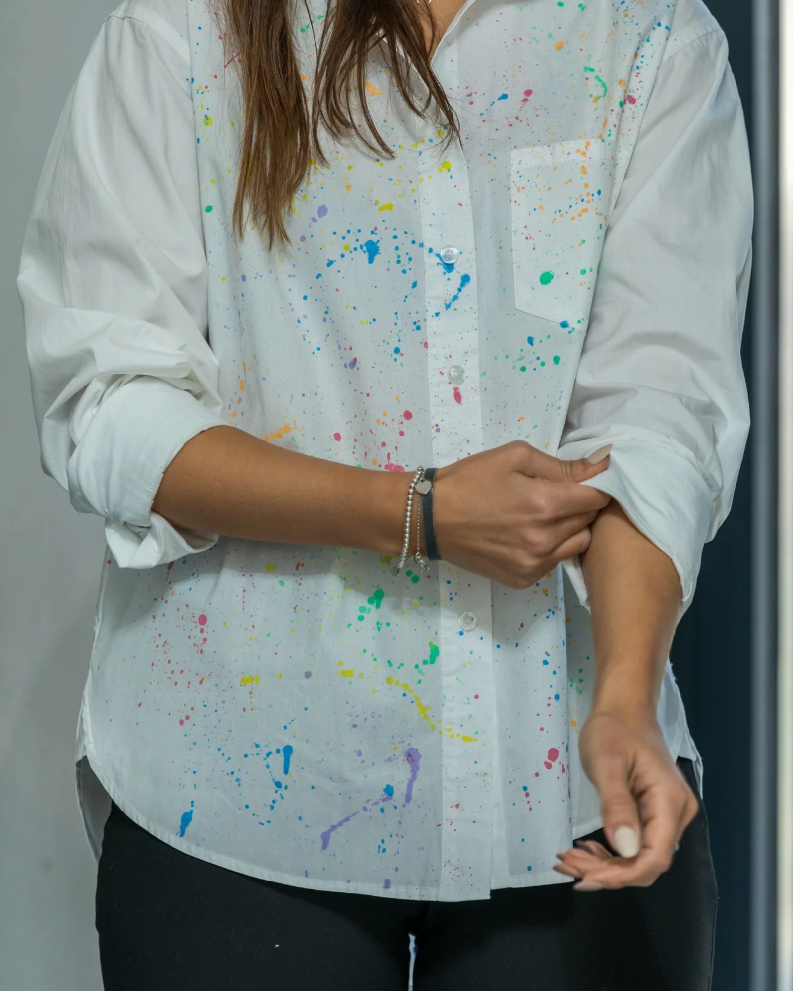 Women's hand-painted shirt "Paint splash"