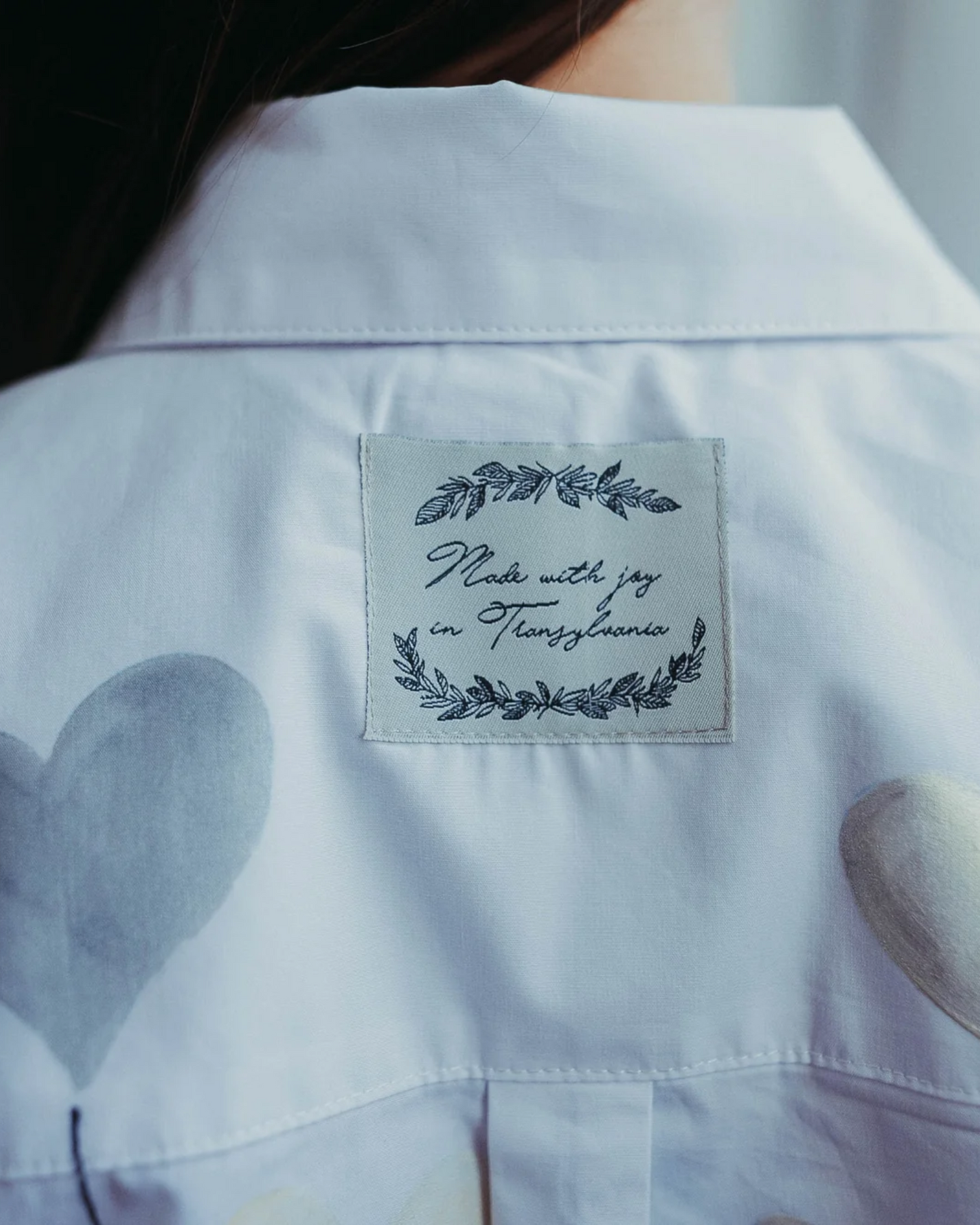 Cămașă unică personalizată "Hearts balloons" sidefat