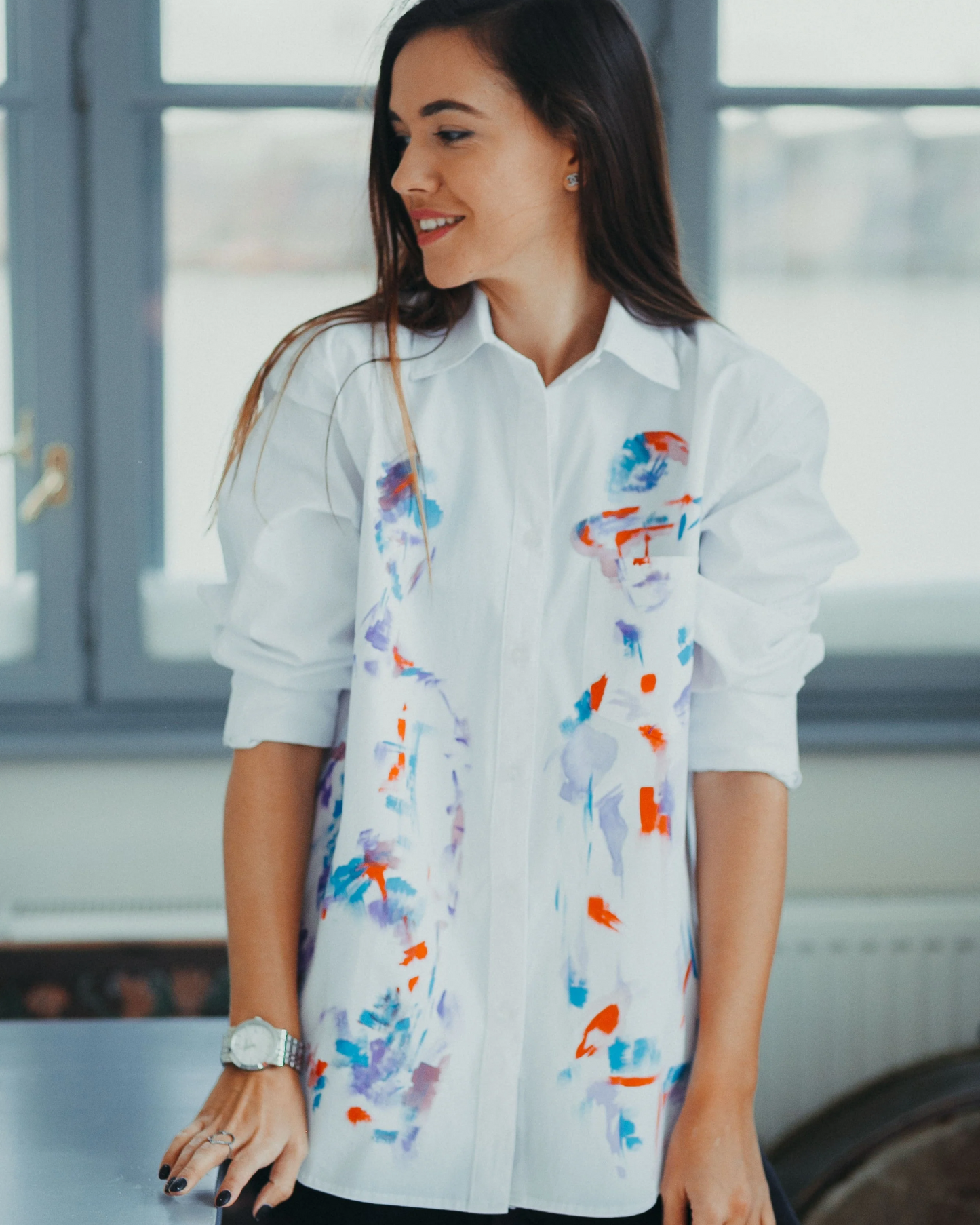 Hand painted women's shirt "Same same but different"