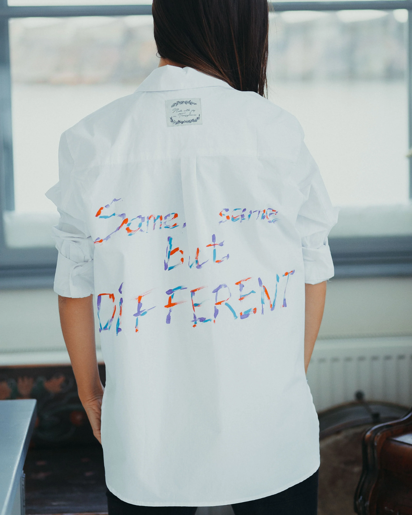 Hand painted women's shirt "Same same but different"