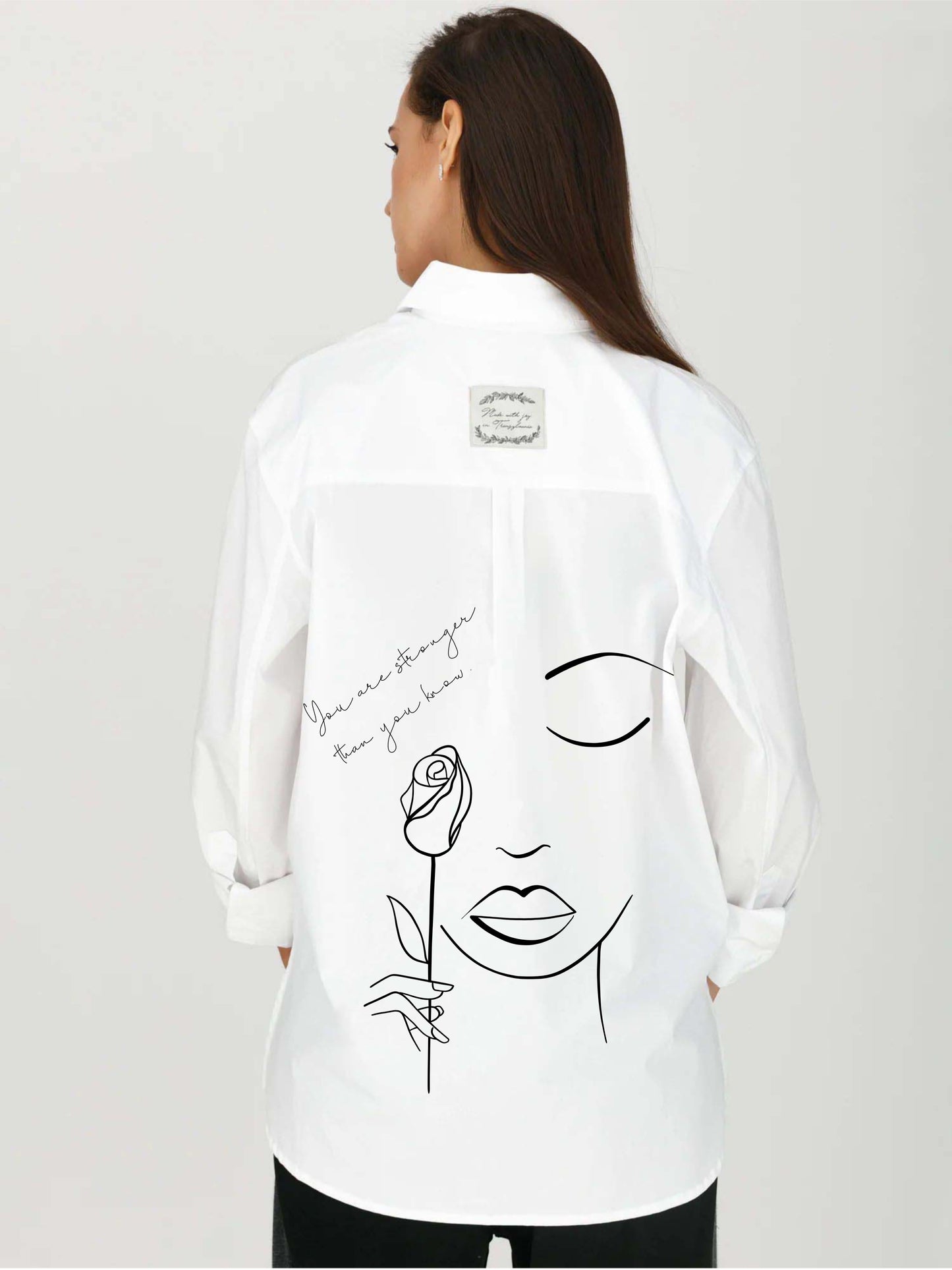 Cămașă pictată manual ”Rose Face”